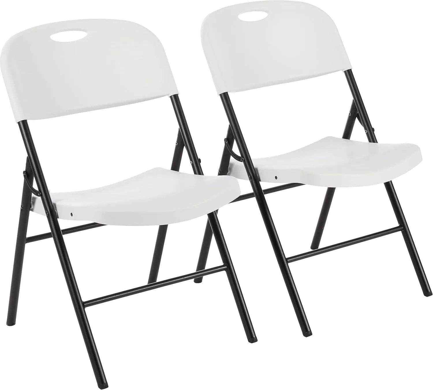 Amazon Basics Folding Plastic Chair, 350-Pound Capacity, White, 2-Pack