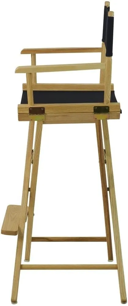 American Trails Extra-Wide Premium 30" Director's Chair Black Frame with Natural Canvas, Bar Height