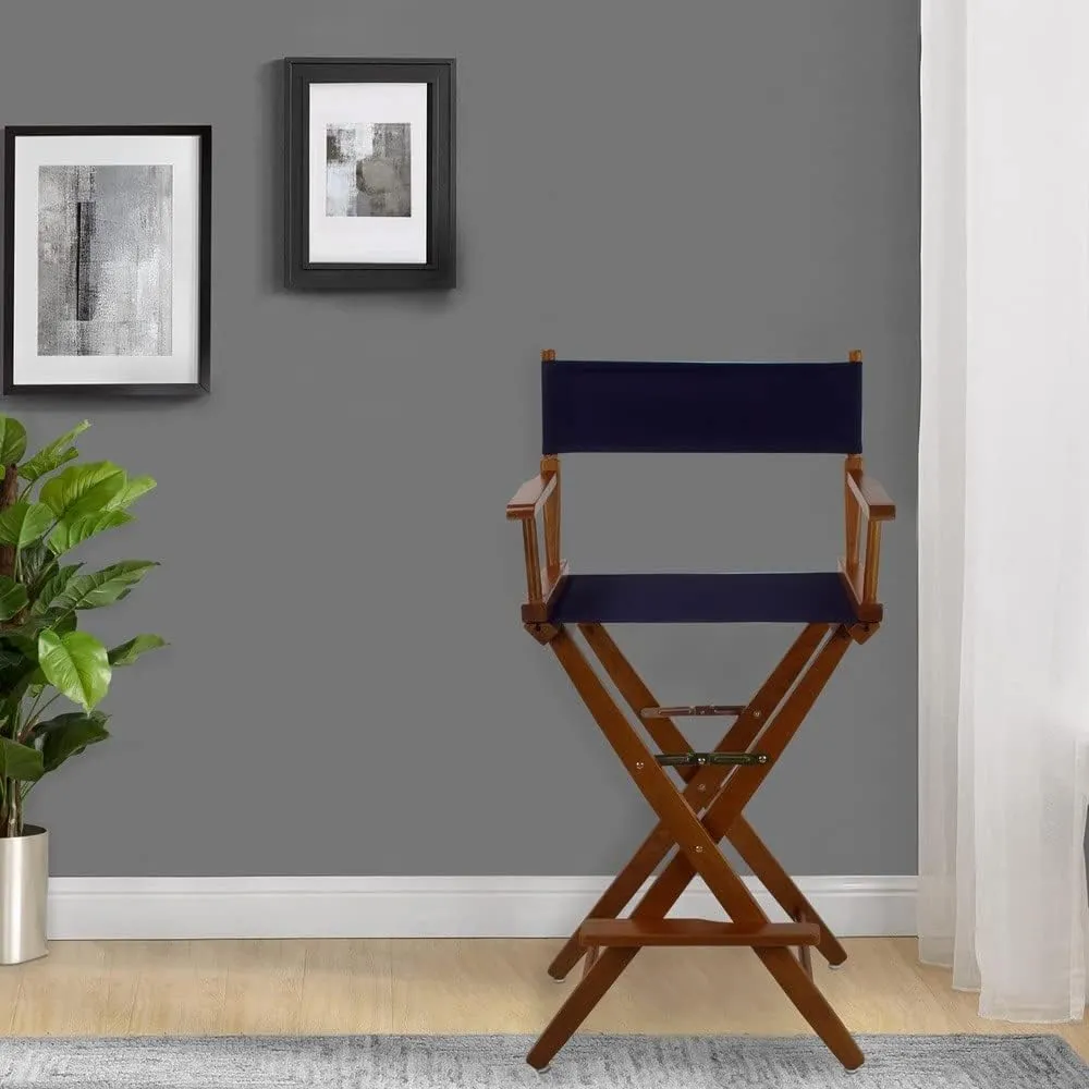 American Trails Extra-Wide Premium 30" Director's Chair Black Frame with Natural Canvas, Bar Height