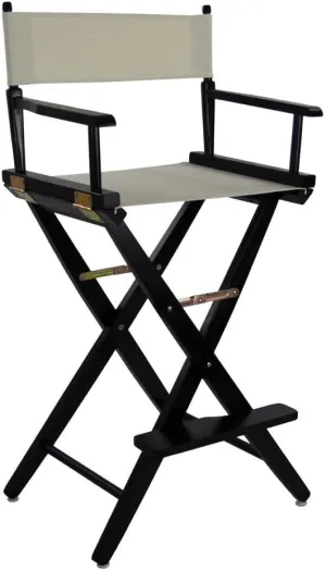 American Trails Extra-Wide Premium 30" Director's Chair Black Frame with Natural Canvas, Bar Height