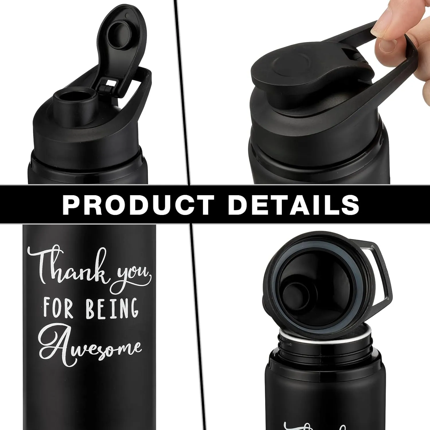 Amyhill 10 Pack Thank You Appreciation Gifts Reusable Bottle Aluminum Water Bottle Gym Water Bottle Lightweight Sports Water Bottle Leakproof Metal Water Bottle with Lid for Camping Hiking