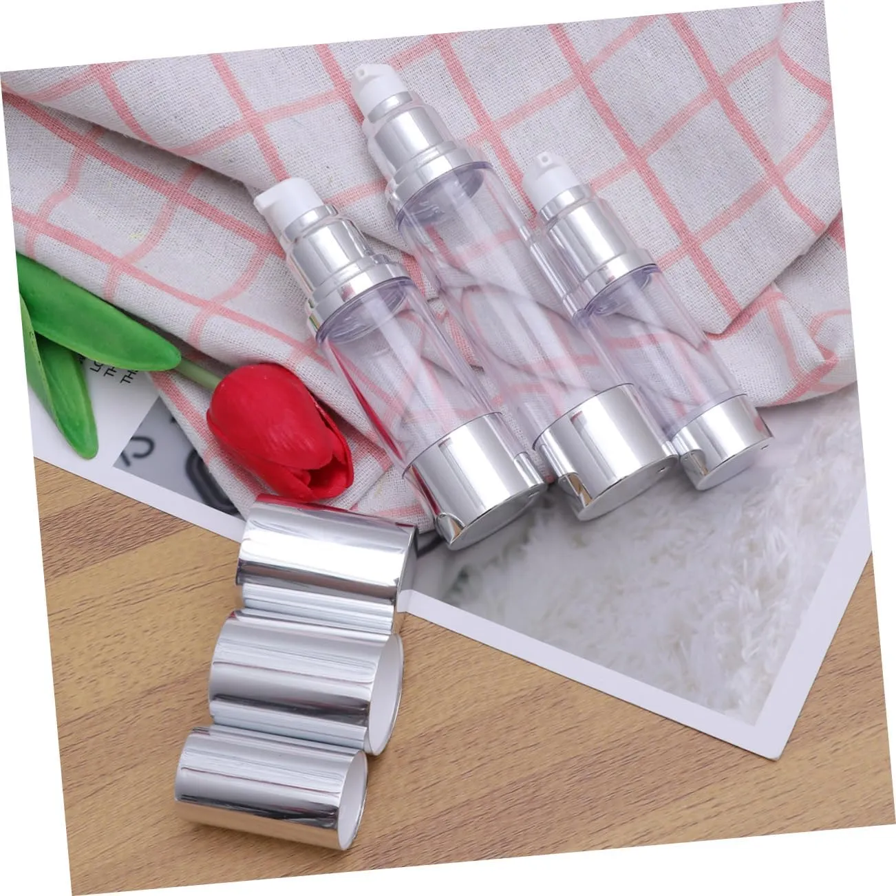 Angoily Sets Refillable Travel Bottles Mini Pump Bottles for Face Skin Care Toiletry Set Ml Ml Ml Pcs