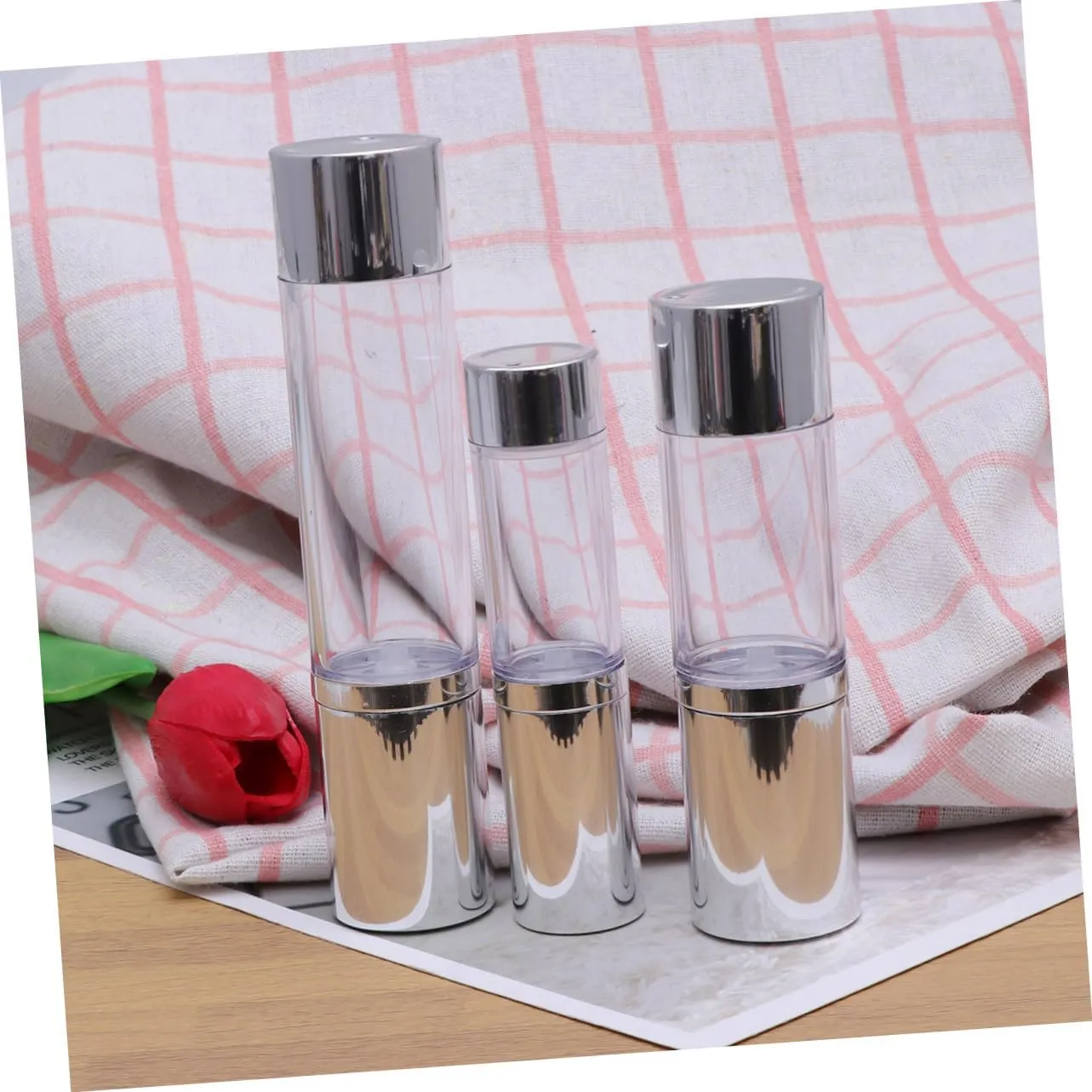 Angoily Sets Refillable Travel Bottles Mini Pump Bottles for Face Skin Care Toiletry Set Ml Ml Ml Pcs
