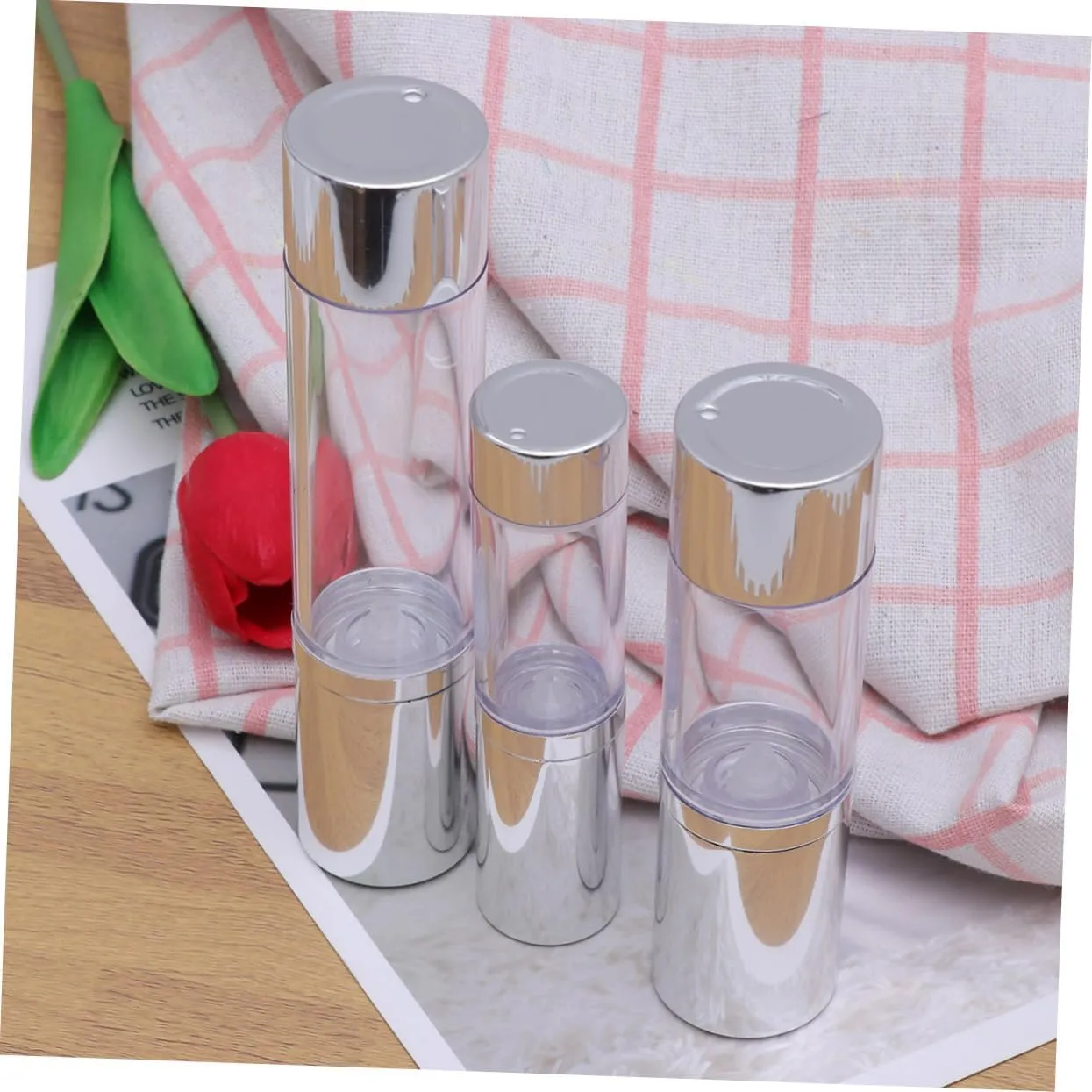 Angoily Sets Refillable Travel Bottles Mini Pump Bottles for Face Skin Care Toiletry Set Ml Ml Ml Pcs