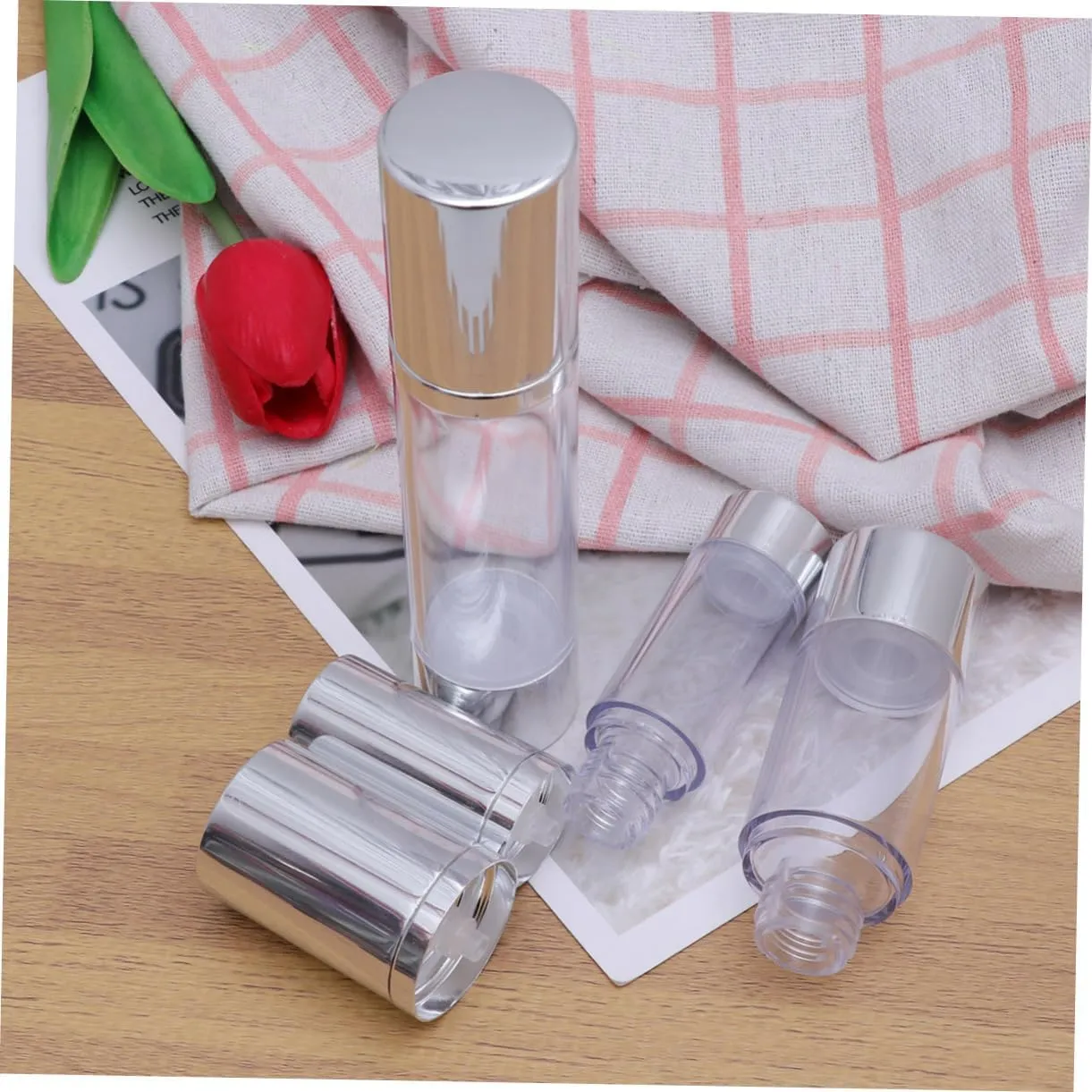 Angoily Sets Refillable Travel Bottles Mini Pump Bottles for Face Skin Care Toiletry Set Ml Ml Ml Pcs