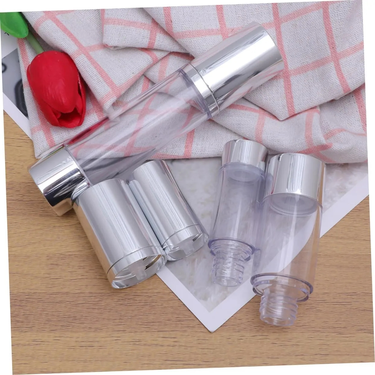 Angoily Sets Refillable Travel Bottles Mini Pump Bottles for Face Skin Care Toiletry Set Ml Ml Ml Pcs