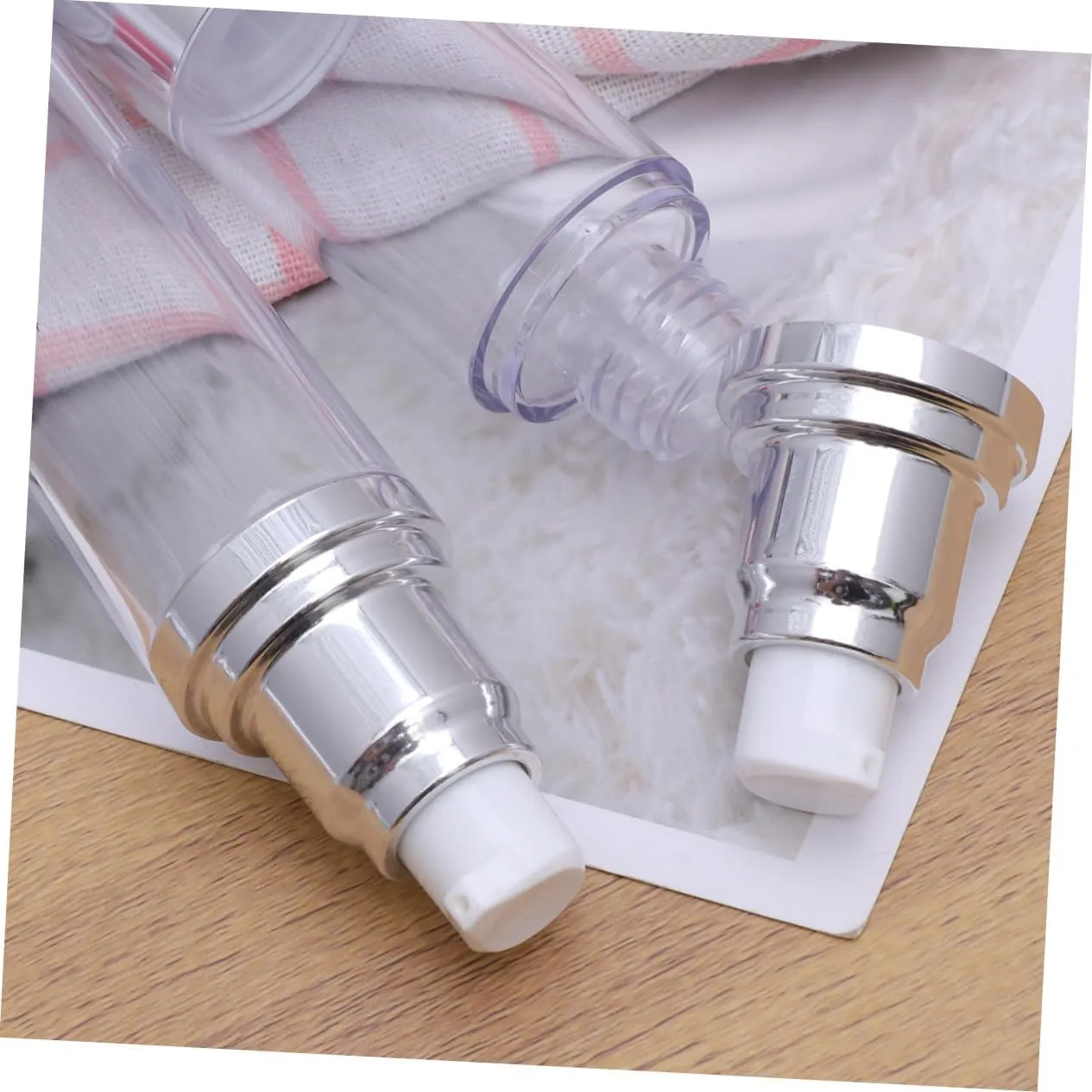 Angoily Sets Refillable Travel Bottles Mini Pump Bottles for Face Skin Care Toiletry Set Ml Ml Ml Pcs