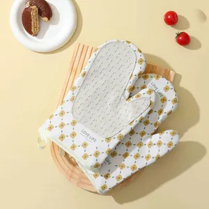 Anti-Scalding Non-Slip Insulation Oven Mitts Kitchen Heat Resistant Thickened Cotton