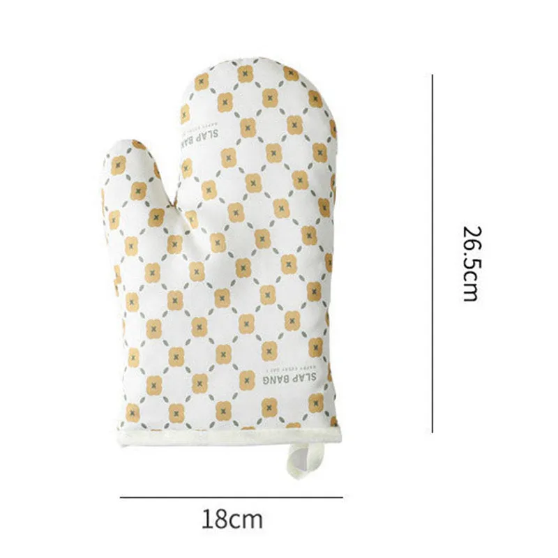 Anti-Scalding Non-Slip Insulation Oven Mitts Kitchen Heat Resistant Thickened Cotton