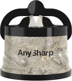 AnySharp – EDITIONS – Hands Free Knife Sharpener - Easy to Use Sharpening Tool with PowerGrip Suction Base and 20-Degree Pre-set Angle - For All Knives: Chef’s, Serrated, and Hardened Steel - Stone