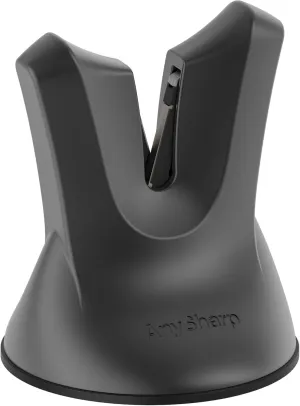 AnySharp – XBLADE – Hands Free Knife Sharpener - Easy to Use Sharpening Tool w/PowerGrip Suction Base and Self-Adjust Angles 12.5deg to 22.5deg - For All Knives: Chef’s, Serrated, Cleavers - Gunmetal
