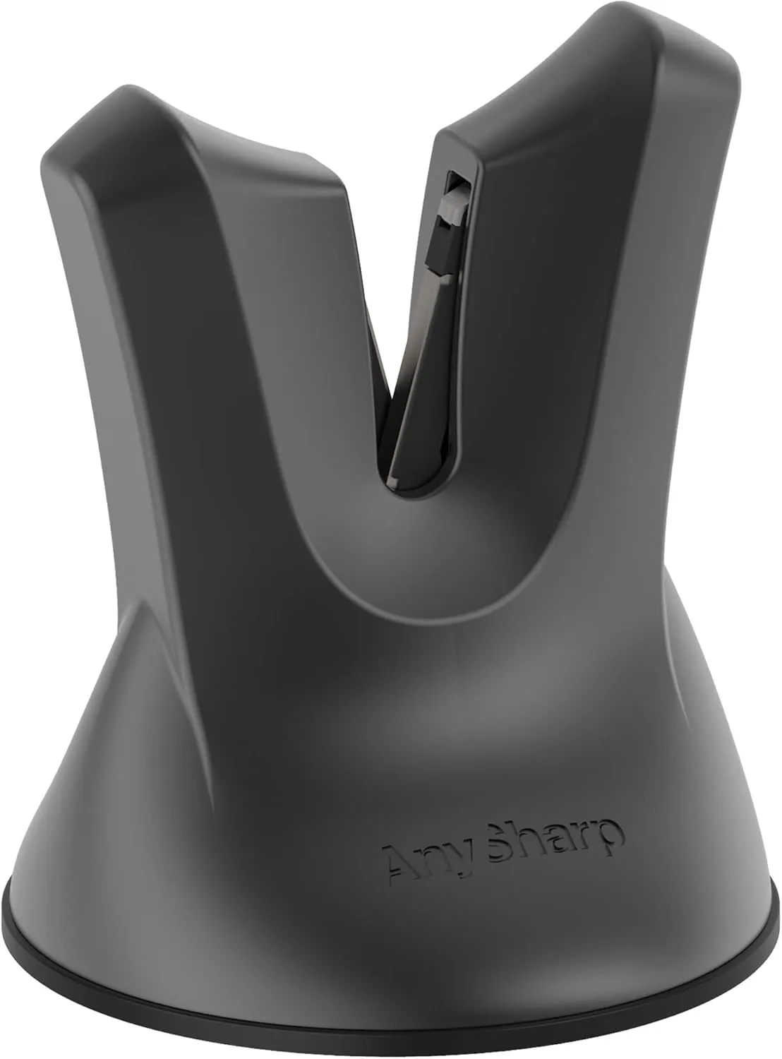 AnySharp – XBLADE – Hands Free Knife Sharpener - Easy to Use Sharpening Tool w/PowerGrip Suction Base and Self-Adjust Angles 12.5deg to 22.5deg - For All Knives: Chef’s, Serrated, Cleavers - Gunmetal