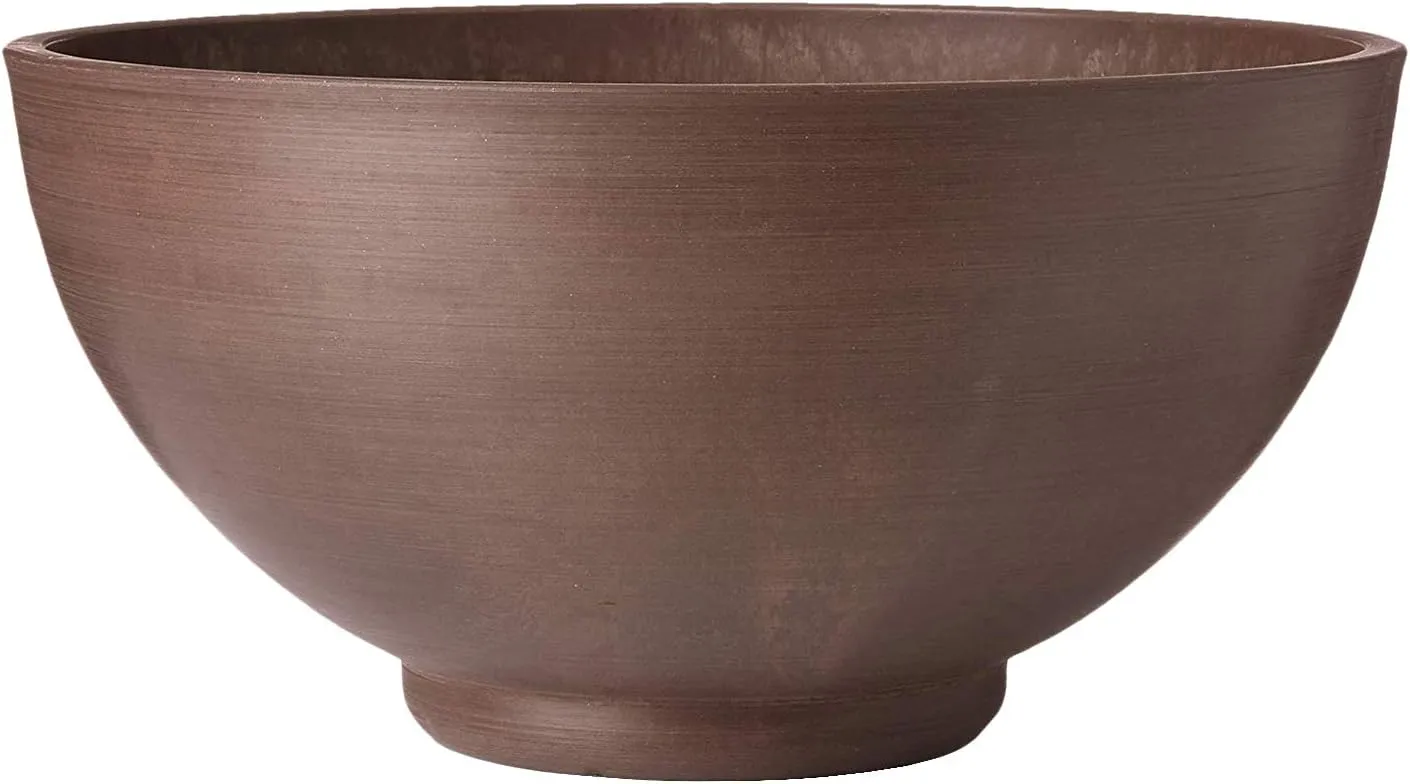 Arcadia Garden Products PSW K40C Simplicity Round Bowl, 16 by 8-Inch, Chocolate