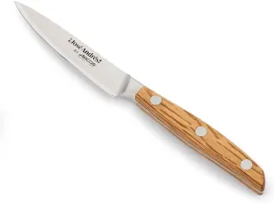 Arcos Jose Andres Paring Knife | 4-Inch Forged Knife for Fruit & Vegetable Peeling | NITRUM Stainless Steel Blade with Silk Edge | Light Brown Holm Oak Handle