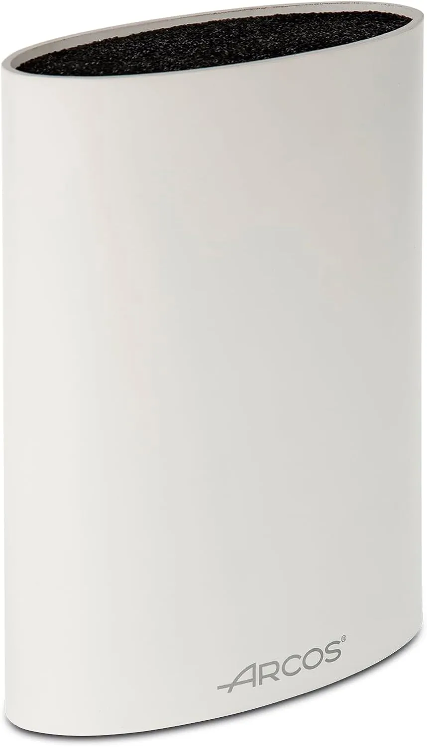 Arcos Universal Knife Block in Thermoplastic Elastomer. Knife Storage, Holds Knives up to 8'' Inch. White Color. Series Universal