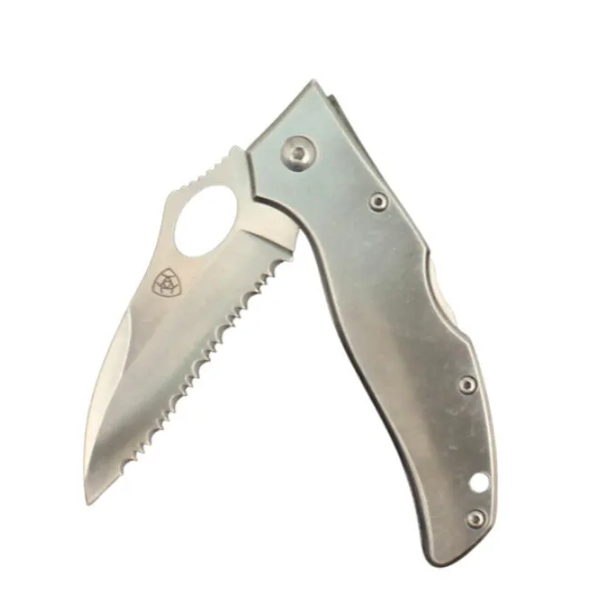 Ariat Folding Serrated Knife Silver A710010036