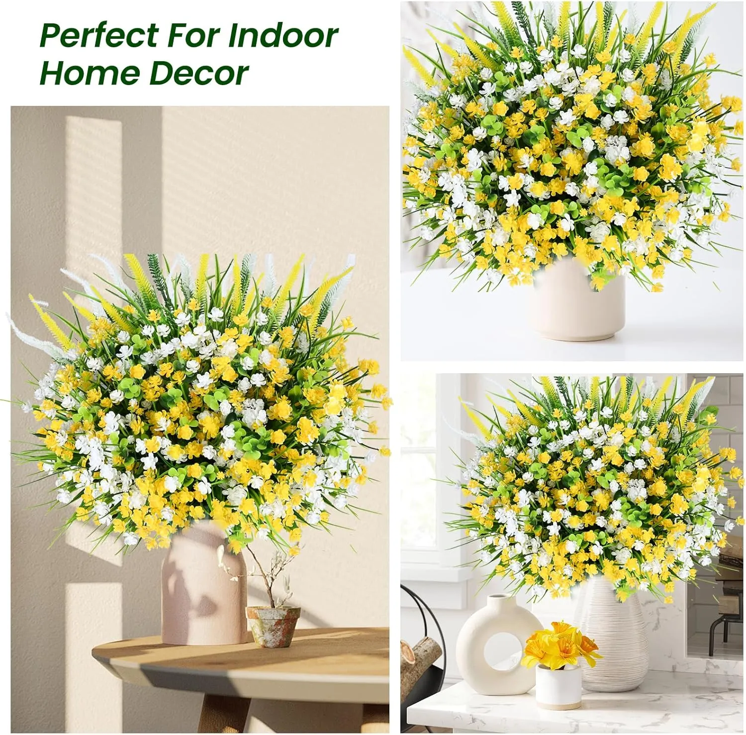 Artificial Plants Outdoor, 20PCS Artificial Flowers, UV Resistant Fake Flowers, Faux Flowers for Outdoor Planters for Front Porch Pot Decor