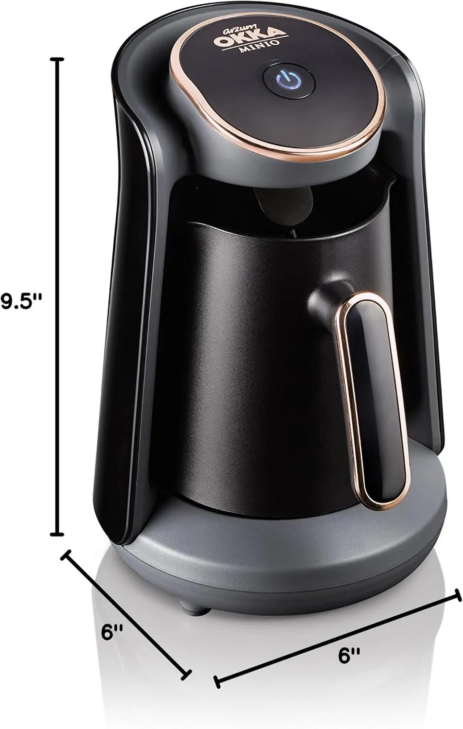 Arzum Okka Minio Automatic Turkish/Greek Coffee Machine, USA 120V UL, 4 cups, Black/Gold