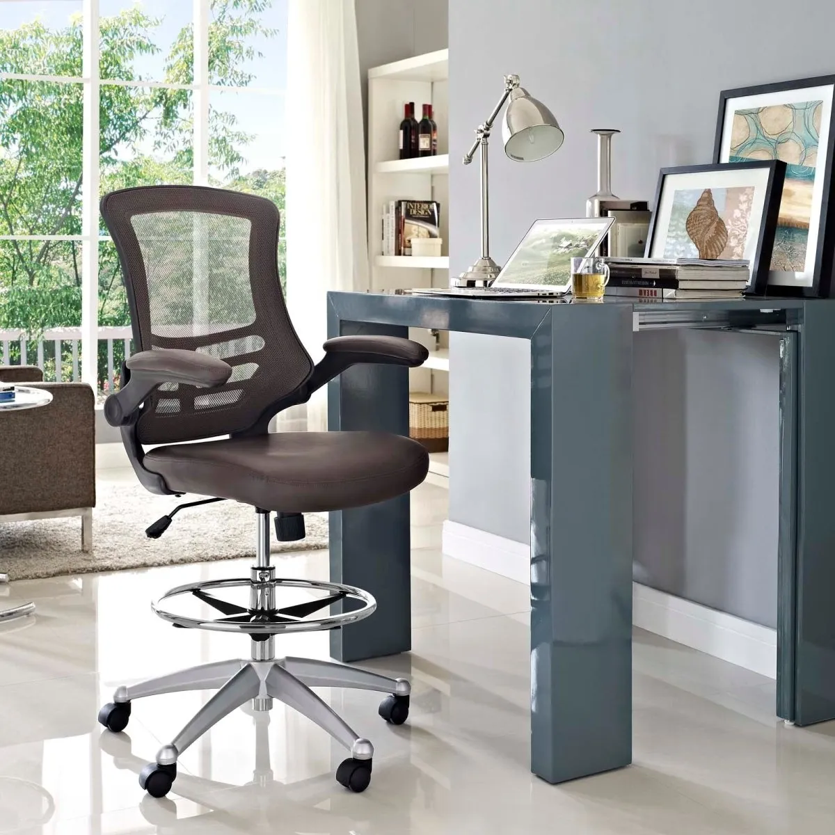 Attainment Vinyl Drafting Chair for Adjustable Height Standing Desks