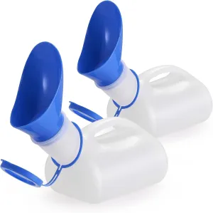 AWOKEN Unisex Urinal, Portable Toilet Urinal for Men and Women, Pee Bottle with a Sealed Lid and Funnel for Elderly Kids and Patients for Camping Outdoor Travel