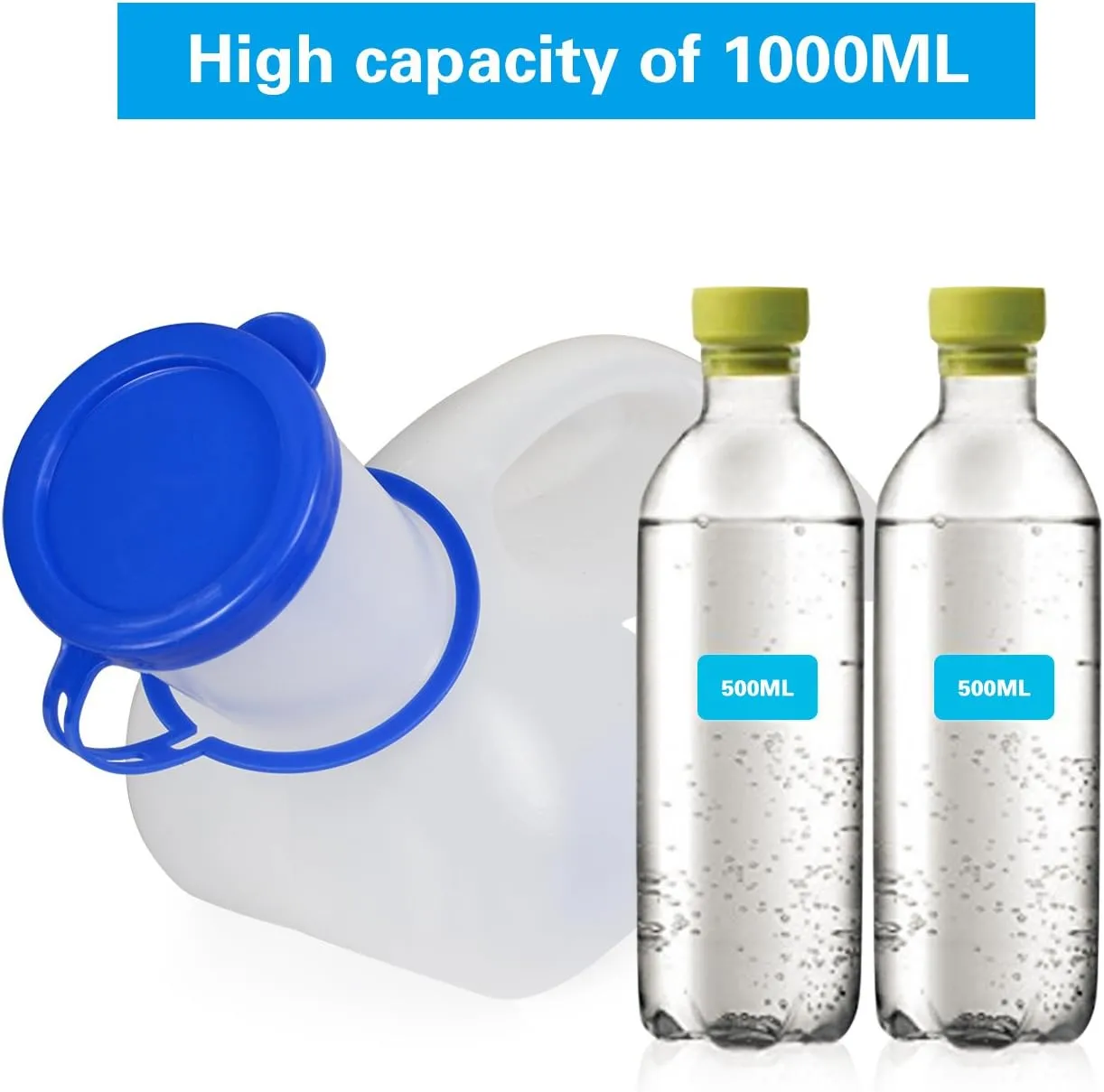 AWOKEN Unisex Urinal, Portable Toilet Urinal for Men and Women, Pee Bottle with a Sealed Lid and Funnel for Elderly Kids and Patients for Camping Outdoor Travel