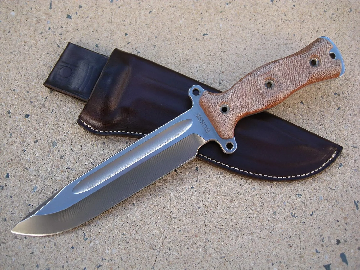 Azula Gun Holsters Busse Combat HOG Gemini Knife Custom Molded Leather Sheath Brown USA