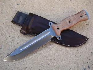 Azula Gun Holsters Busse Combat HOG Gemini Knife Custom Molded Leather Sheath Brown USA