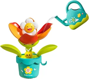 Baby Bath Toy Flower Watering Can Pool Bath Tub Toy with Strong Suction Cup for Baby Age 3  Years Old Toddlers Boys Girls, BPA Free, Kids Shower Gifts