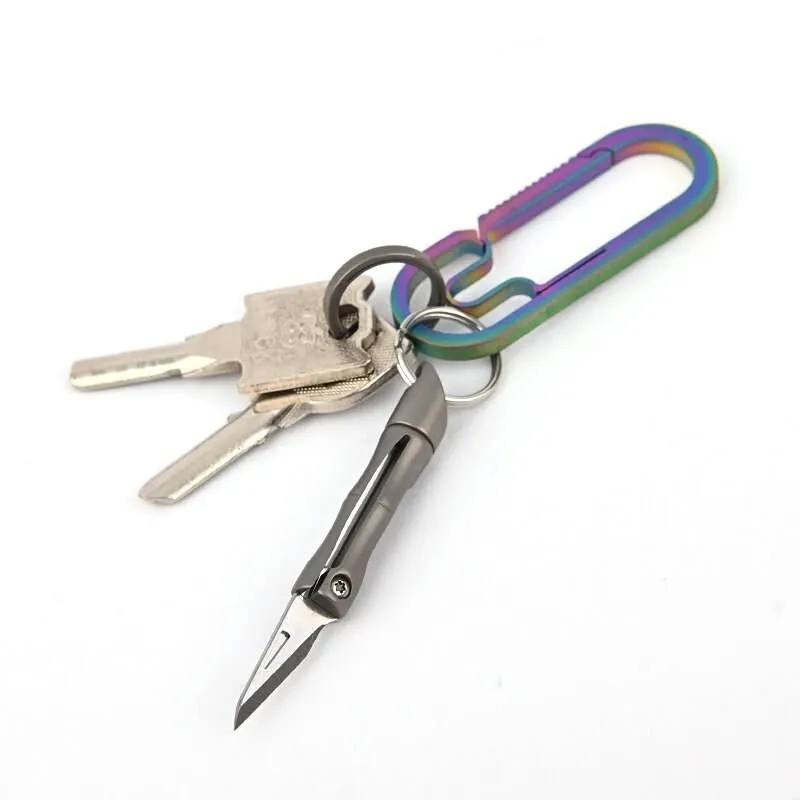 Bamboo Keychain Knife - Titanium Alloy EDC Tool