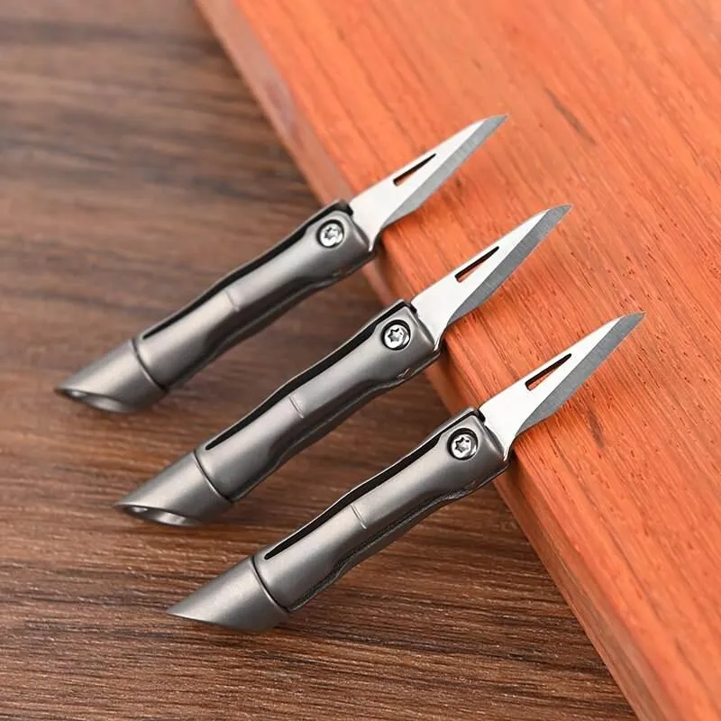 Bamboo Keychain Knife - Titanium Alloy EDC Tool