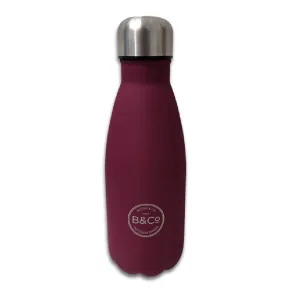 B&Co 350ml Bottle Flask Rubber Finish Berry