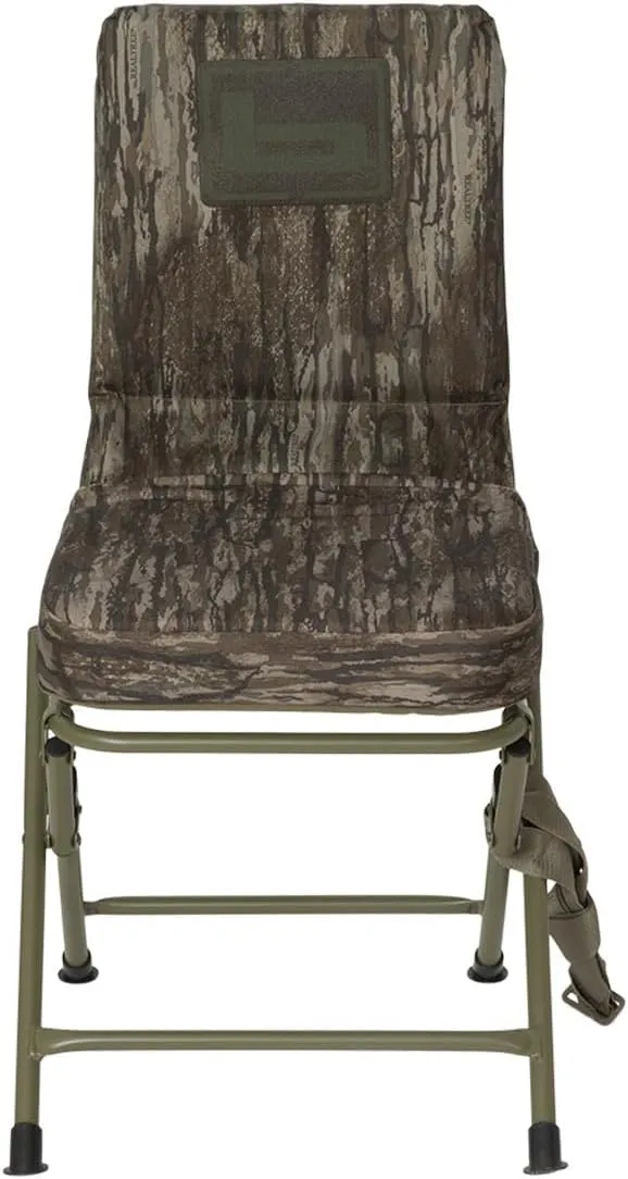 Banded Swivel Blind Chair – 360° Silent Rotation, Adjustable Legs, Padded Seat for Hunting (Realtree Max-7, Regular)
