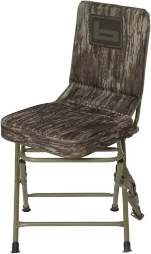 Banded Swivel Blind Chair – 360° Silent Rotation, Adjustable Legs, Padded Seat for Hunting (Realtree Max-7, Regular)