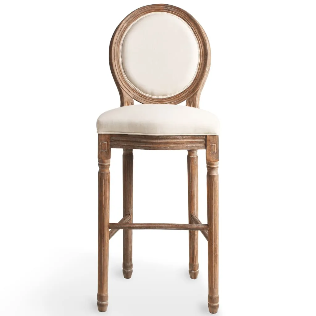 Bar Stools 2 pcs White Linen