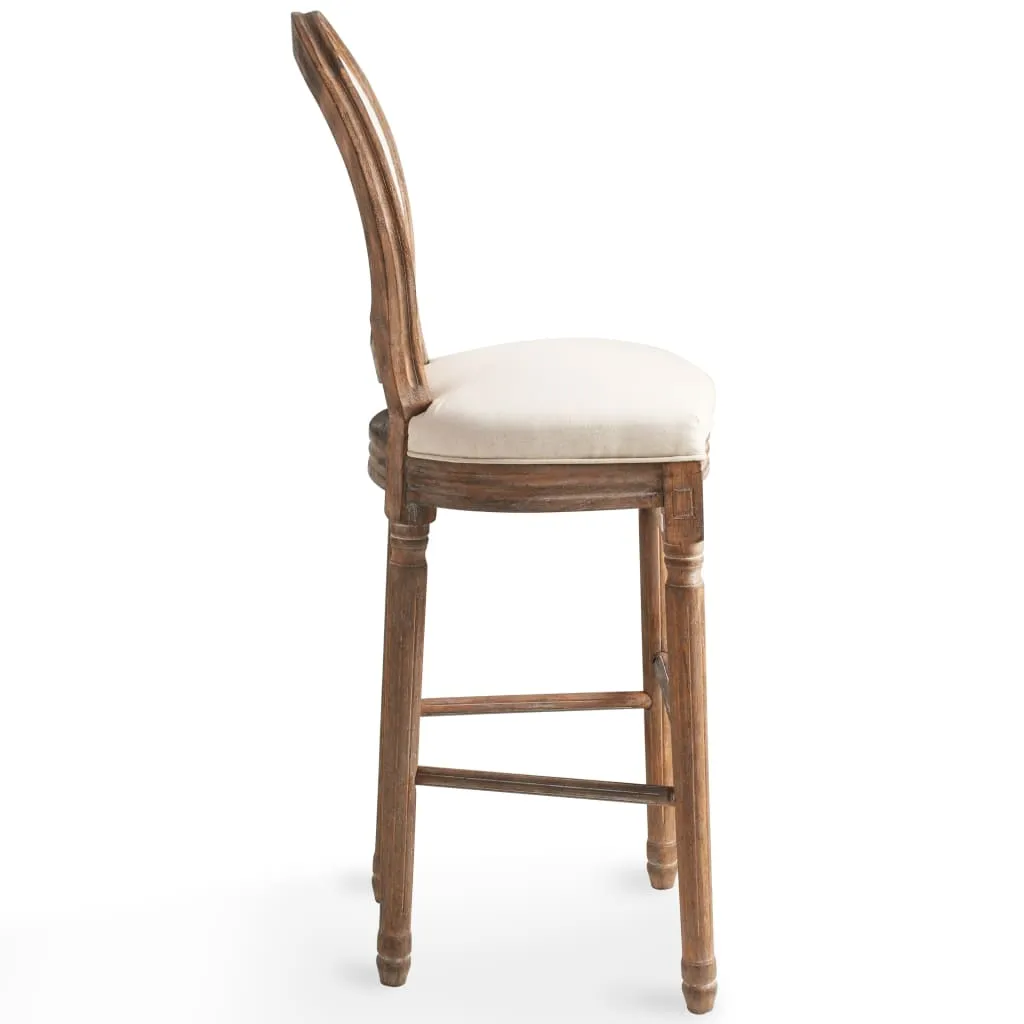 Bar Stools 2 pcs White Linen
