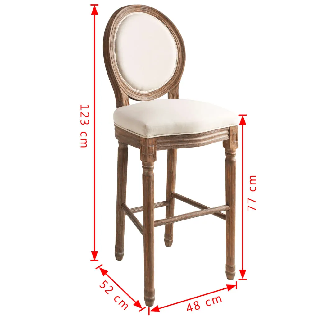 Bar Stools 2 pcs White Linen