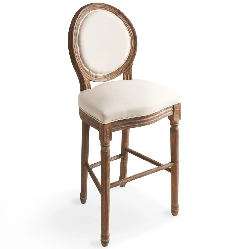 Bar Stools 2 pcs White Linen