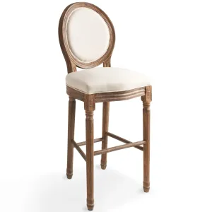 Bar Stools 2 pcs White Linen