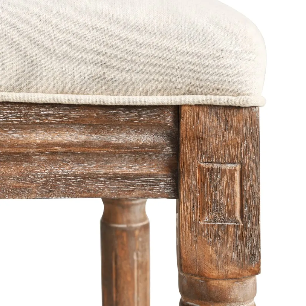 Bar Stools 2 pcs White Linen