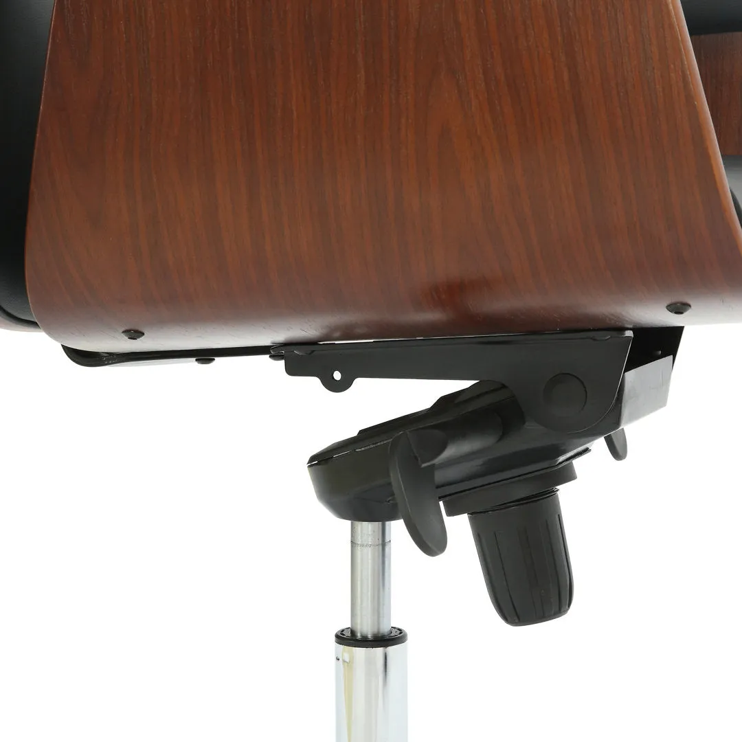 Baver Faux Leather Mid-Century Executive Office Chair Corrigan Studio® Upholstery Color: Black