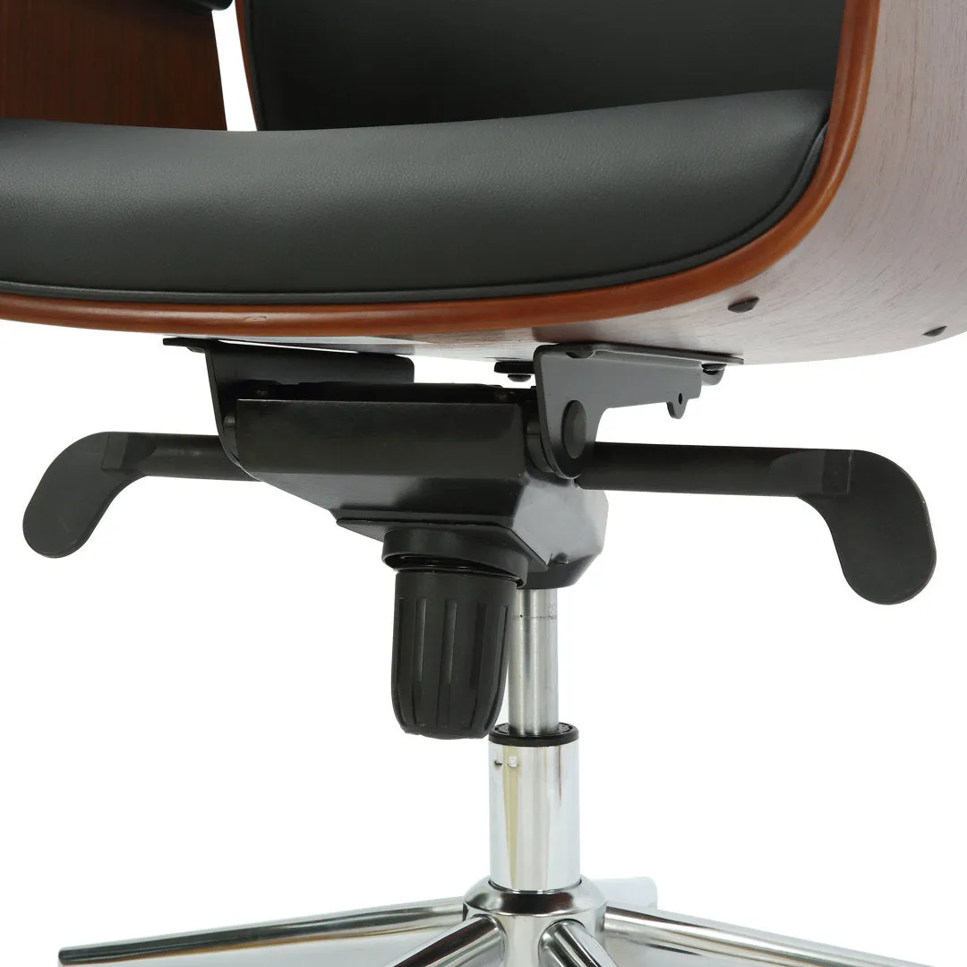 Baver Faux Leather Mid-Century Executive Office Chair Corrigan Studio® Upholstery Color: Black