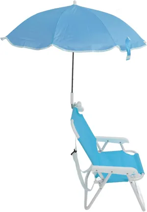 Beach Chair with Umbrella, Folding Portable Children Camping Chairs, Folding Beach Chairs for Adults Kids with Canopy Shade, Outdoor Lawn Sand Chair with Umbrella for Picnics