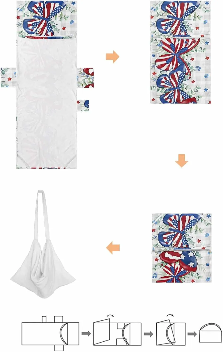 Beach Pool Patio Lounge Chaise Chair Cover Towel with Pockets,Patriotic Flower Absorbent & Quick Dry Microfiber Towel Cover Bag Summer Travel Accessories Buffalo Plaid Grey 4th of July Eucalyptus