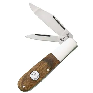 Bear & Son Cutlery 2-5/8-inch Blade, Heritage Walnut Barlow, 1095 Carbon Stainless Steel, Walnut Wood Handle, Nickel Silver Bolsters & Polished Hollow Ground Blades (C2281)