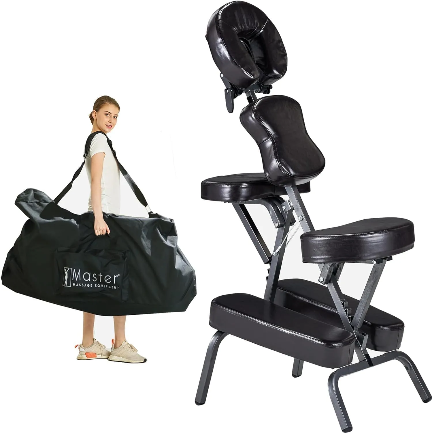 Bedford Massage Chair Portable- Lightweight with Carrying Case- Height Adjustable Folding Massage Chair Face Cradle Salon SPA
