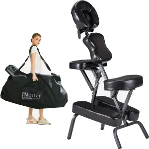 Bedford Massage Chair Portable- Lightweight with Carrying Case- Height Adjustable Folding Massage Chair Face Cradle Salon SPA