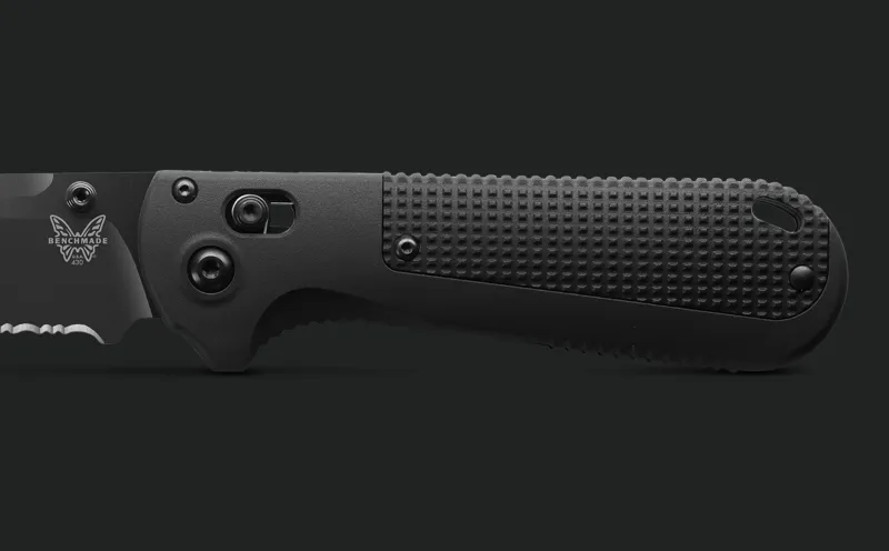 Benchmade 430SBK-02 Redoubt Black Grivory 3.55" Serrated Edge Drop-Point Folding Pocket Knife