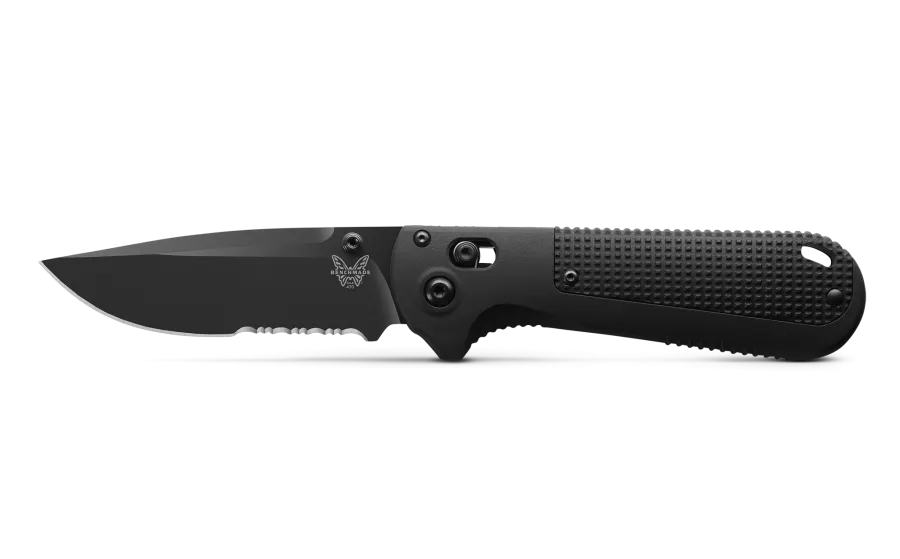 Benchmade 430SBK-02 Redoubt Black Grivory 3.55" Serrated Edge Drop-Point Folding Pocket Knife
