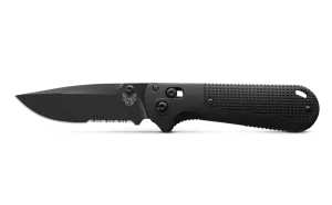 Benchmade 430SBK-02 Redoubt Black Grivory 3.55" Serrated Edge Drop-Point Folding Pocket Knife