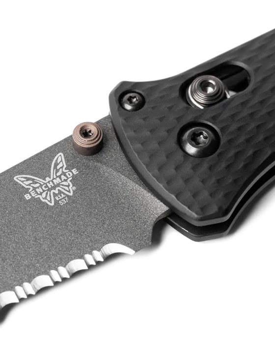 Benchmade 537SGY-03 Bailout Black Aluminum Serrated 3.38" Folding Pocket Knife